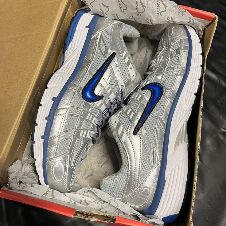 Nike p6000 silver and blue